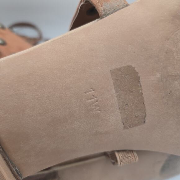 Torrid Studded Brown Gladiator Strap Sandals Wide Width Size 11W Tall Leg Zip - Picture 8 of 10